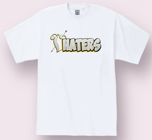 HATERS T-SHIRT - WHITE / YELLOW / BLACK